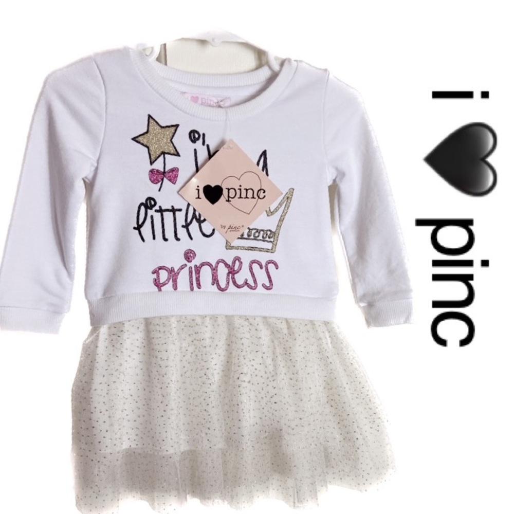 I🖤Pinc I’m A Little Princess Sparkly Tutu Dress Size 12 Months